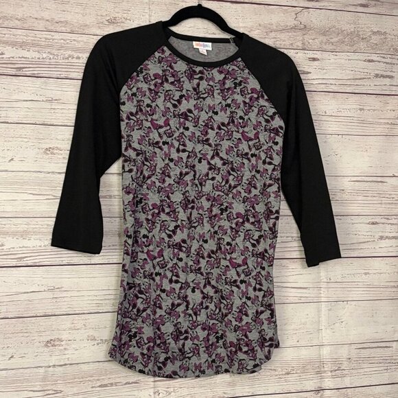 LuLaRoe Randy Minnie Mouse Body Black Sleeves Small - Picture 2 of 6